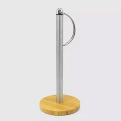 Countertop Storage ExcelSteel Stainless Steel Paper Towel Holder With Bamboo Base 12 Countertop Storage ExcelSteel Stainless Steel Paper Towel Holder With Bamboo Base -Honey Can Do Shop silver excelsteel paper towel holders 465 44 1000
