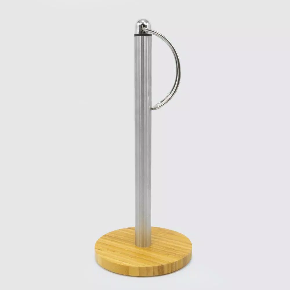 Countertop Storage ExcelSteel Stainless Steel Paper Towel Holder With Bamboo Base 7 Countertop Storage ExcelSteel Stainless Steel Paper Towel Holder With Bamboo Base - Image 5