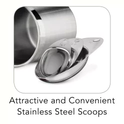 Food Storage Tramontina Gourmet 8-Piece Covered Canister And Scoop Set 17 Food Storage Tramontina Gourmet 8-Piece Covered Canister And Scoop Set -Honey Can Do Shop silver fine satin tramontina kitchen canisters 80204 527ds 44 1000