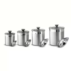 Food Storage Tramontina Gourmet 8-Piece Covered Canister And Scoop Set 14 Food Storage Tramontina Gourmet 8-Piece Covered Canister And Scoop Set -Honey Can Do Shop silver fine satin tramontina kitchen canisters 80204 527ds c3 1000