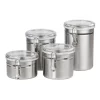 Food Storage Home Basics Stainless Steel Canister Set (4-Piece) -Honey Can Do Shop silver home basics kitchen canisters cs10067 64 1000