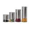 Food Storage Home Basics Essence Stainless Steel Canister Set (4-Piece) -Honey Can Do Shop silver home basics kitchen canisters cs44446 64 1000