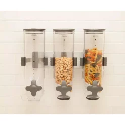 Food Storage Honey-Can-Do SmartSpace Edition Wall-Mounted Triple Cereal Dispenser -Honey Can Do Shop silver honey can do dry food dispensers kch 06139 44 1000