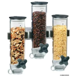 Food Storage Honey-Can-Do SmartSpace Edition Wall-Mounted Triple Cereal Dispenser -Honey Can Do Shop silver honey can do dry food dispensers kch 06139 4f 1000
