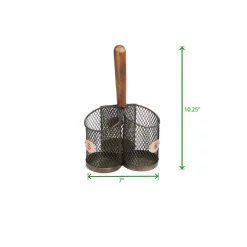 Countertop Storage Mind Reader Brown Utensil Caddy Cutlery Holder Flatware With Silverware Organizer And Wood Handle -Honey Can Do Shop silverware caddies 3wcadut brn 76 1000