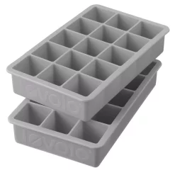 Food Storage Spectrum Perfect Cube Silicone Ice Mold Freezer Tray 1.25 Cubes For Whiskey, Bourbon, Spirits & Liquor, 2-Piece Set, Oyster Gray -Honey Can Do Shop spectrum food storage containers 22017 201 1f 1000