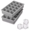 Food Storage Spectrum Perfect Cube Silicone Ice Mold Freezer Tray 1.25 Cubes For Whiskey, Bourbon, Spirits & Liquor, 2-Piece Set, Oyster Gray -Honey Can Do Shop spectrum food storage containers 22017 201 64 1000