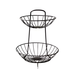 Countertop Storage Spectrum Yumi 12.5 In. X 10.5 In. X 11.25 In. Steel Arched 2-Tier Server In Black -Honey Can Do Shop spectrum fruit baskets 81310 77 1000