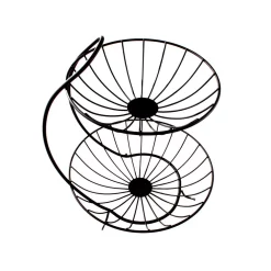 Countertop Storage Spectrum Yumi 12.5 In. X 10.5 In. X 11.25 In. Steel Arched 2-Tier Server In Black -Honey Can Do Shop spectrum fruit baskets 81310 a0 1000