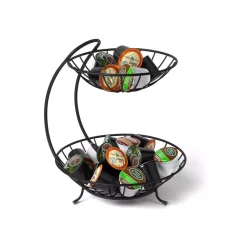 Countertop Storage Spectrum Yumi 12.5 In. X 10.5 In. X 11.25 In. Steel Arched 2-Tier Server In Black -Honey Can Do Shop spectrum fruit baskets 81310 d4 1000