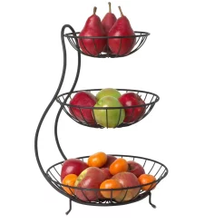 Countertop Storage Spectrum Yumi 19 In. X 12.75 In. X 13 In. Steel Arched 3-Tier Server In Black -Honey Can Do Shop spectrum fruit baskets 81810 c3 1000