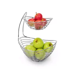 Countertop Storage Spectrum Opus Arched 2-Tier Chrome Server Basket -Honey Can Do Shop spectrum fruit baskets a12070 76 1000