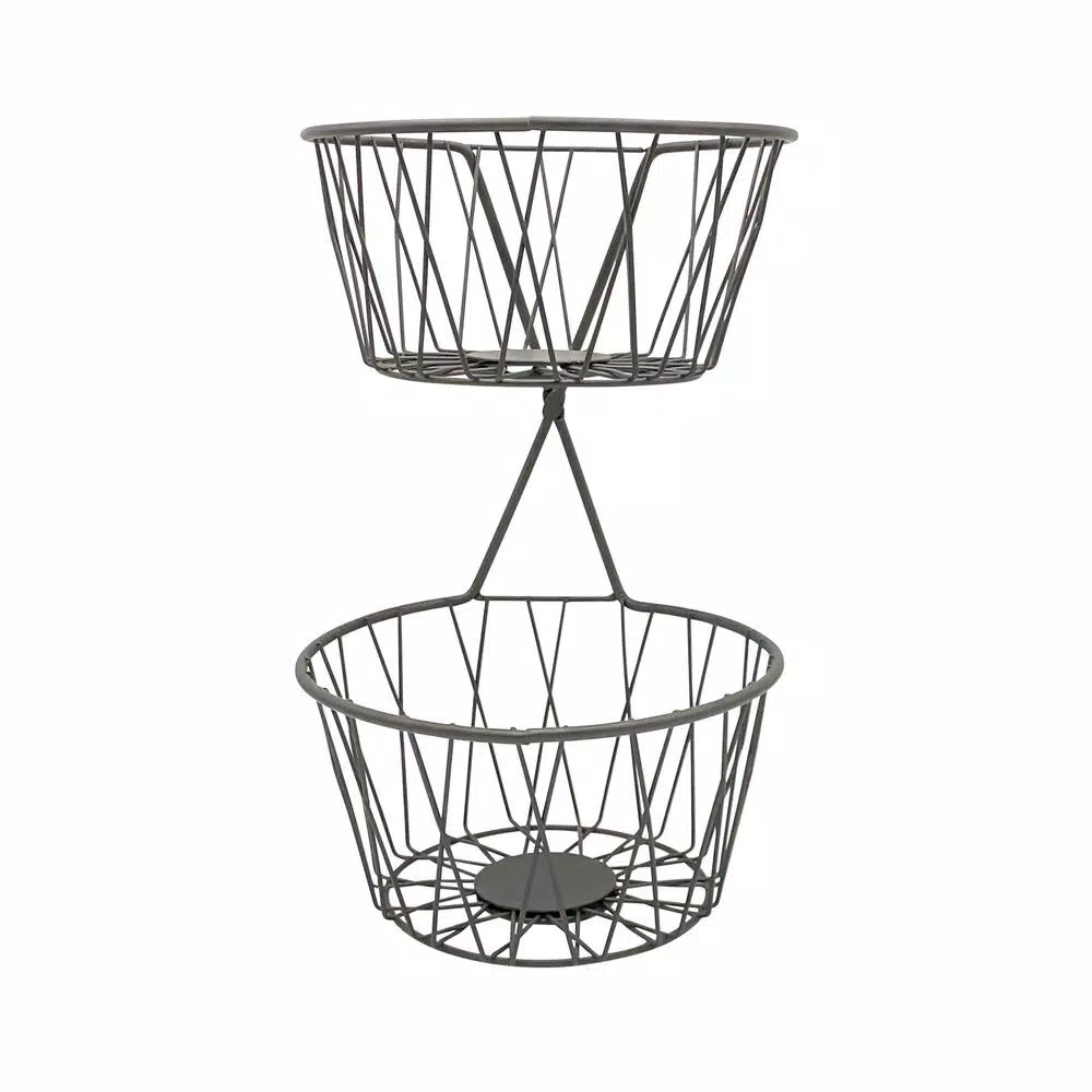 Countertop Storage Spectrum Paxton 2-Tier Server Baskets, For Fruit, Produce, Bread, K-Cups, Snacks And More, Industrial Gray 5 Countertop Storage Spectrum Paxton 2-Tier Server Baskets, For Fruit, Produce, Bread, K-Cups, Snacks And More, Industrial Gray - Image 3