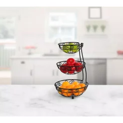 Countertop Storage Spectrum Scroll Arched 3-Tier Server 7 Countertop Storage Spectrum Scroll Arched 3-Tier Server -Honey Can Do Shop spectrum fruit baskets a44110 31 1000