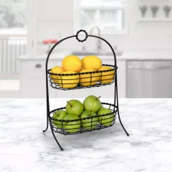 Countertop Storage Spectrum Everly Dual Server Baskets, For Fruit, Produce, Bread, K-Cups, Snacks & More, Black -Honey Can Do Shop spectrum fruit baskets a65510 4f 1000