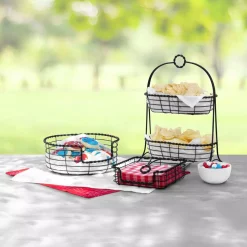 Countertop Storage Spectrum Everly Dual Server Baskets, For Fruit, Produce, Bread, K-Cups, Snacks & More, Black -Honey Can Do Shop spectrum fruit baskets a65510 fa 1000