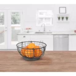 Countertop Storage Spectrum Mason Fruit Bowl Basket Industrial Gray Kitchen Organizer