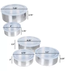 Food Storage Chef Buddy 5-Piece Stainless Steel Bowl Set With Lids 10 Food Storage Chef Buddy 5-Piece Stainless Steel Bowl Set With Lids -Honey Can Do Shop stainless steel chef buddy food storage containers w030075 4f 1000