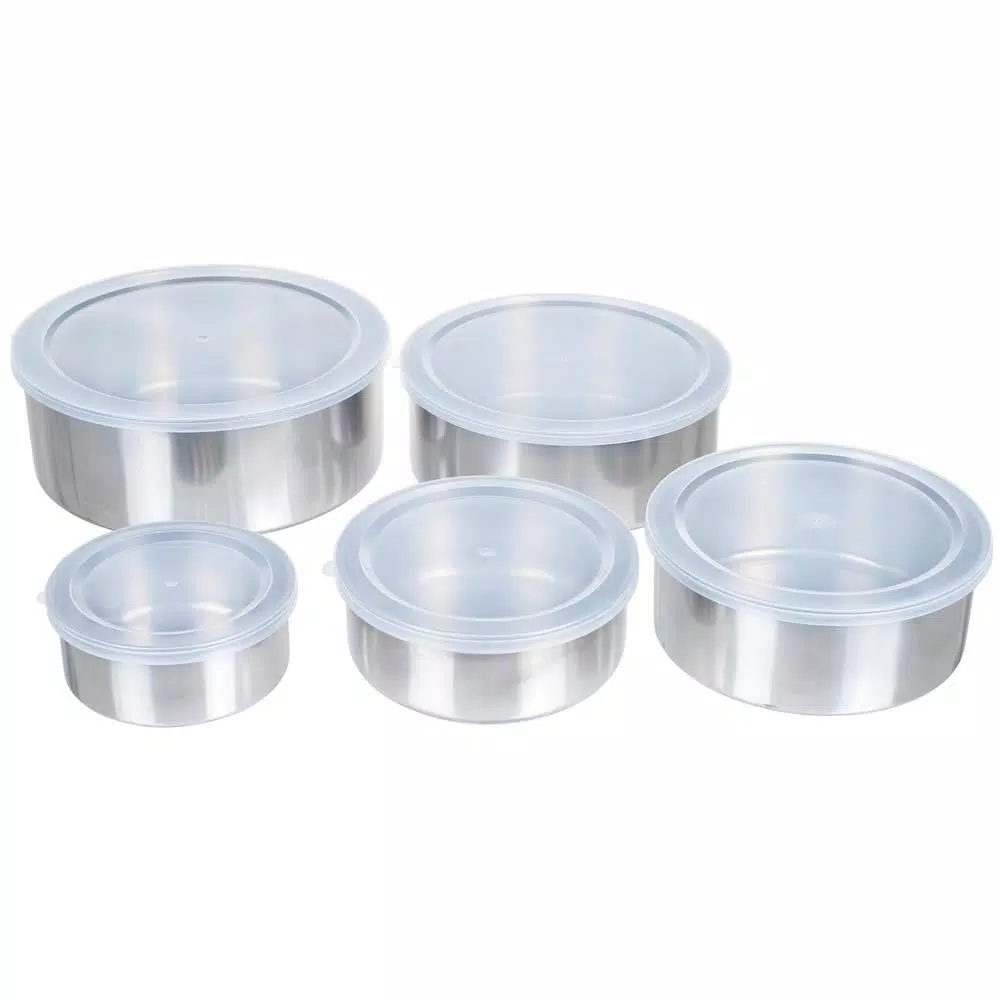 Food Storage Chef Buddy 5-Piece Stainless Steel Bowl Set With Lids 4 Food Storage Chef Buddy 5-Piece Stainless Steel Bowl Set With Lids - Image 2