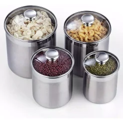 Food Storage Cooks Standard 02553 4-Piece Stainless Steel Canister Set -Honey Can Do Shop stainless steel cooks standard kitchen canisters 02553 31 1000