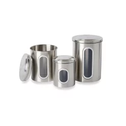 Food Storage Fox Run 3-Piece Stainless Steel Canister Set 7 Food Storage Fox Run 3-Piece Stainless Steel Canister Set -Honey Can Do Shop stainless steel fox run kitchen canisters 6103 4f 1000
