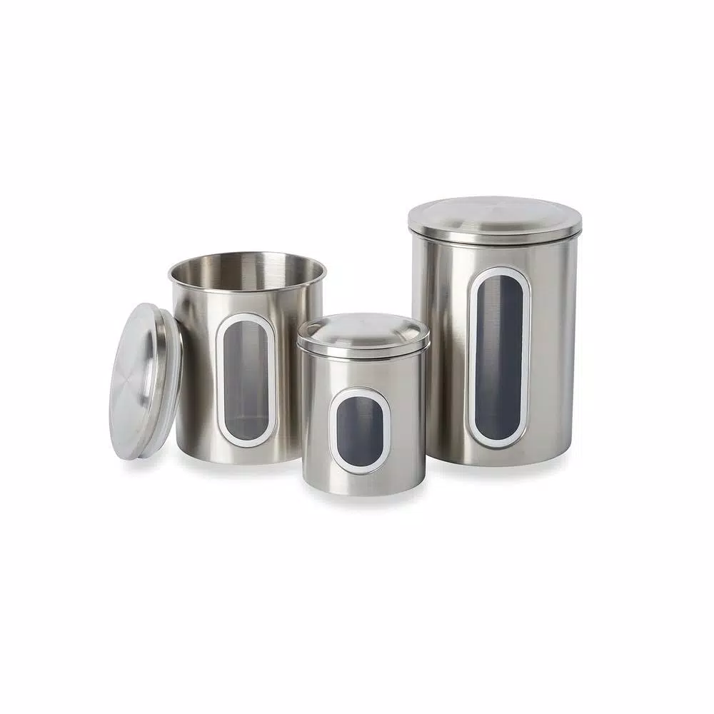 Food Storage Fox Run 3-Piece Stainless Steel Canister Set 5 Food Storage Fox Run 3-Piece Stainless Steel Canister Set - Image 3