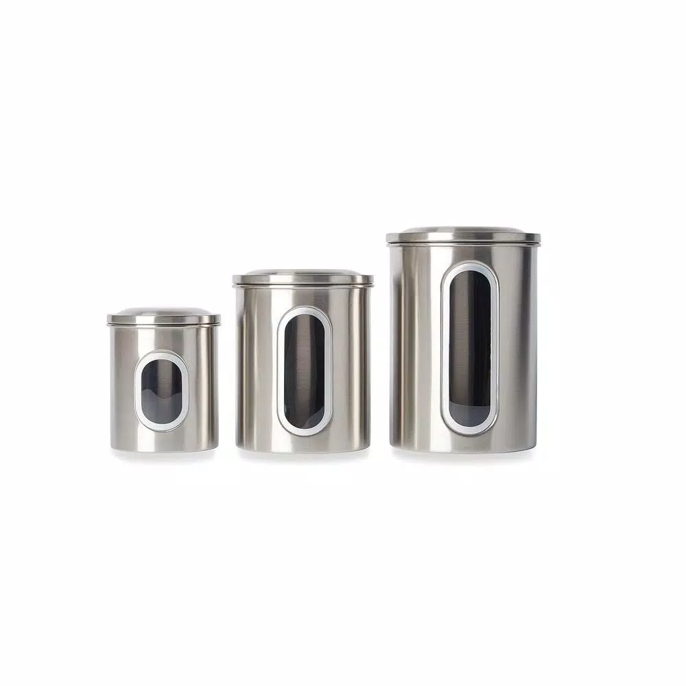 Food Storage Fox Run 3-Piece Stainless Steel Canister Set 4 Food Storage Fox Run 3-Piece Stainless Steel Canister Set - Image 2