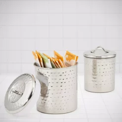 Food Storage Old Dutch 1-1/2 Qt. And 1 Qt. Stainless Steel Hammered Canister Set (2-Piece) 7 Food Storage Old Dutch 1-1/2 Qt. And 1 Qt. Stainless Steel Hammered Canister Set (2-Piece) -Honey Can Do Shop stainless steel old dutch kitchen canisters 947 31 1000