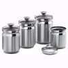 Food Storage Tramontina Gourmet 4-Piece Stainless Steel Covered Canister Set -Honey Can Do Shop stainless steel tramontina kitchen canisters t 404ds 64 1000