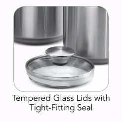 Food Storage Tramontina Gourmet 4-Piece Stainless Steel Covered Canister Set -Honey Can Do Shop stainless steel tramontina kitchen canisters t 404ds c3 1000