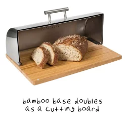 Countertop Storage Honey-Can-Do Stainless Steel Breadbox With Bamboo Board Set -Honey Can Do Shop steel honey can do bread boxes kch 08376 fa 1000