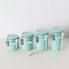 Food Storage Home Basics 4-Piece Ceramic Canister Set -Honey Can Do Shop turquoise kitchen canisters hdc59635 64 1000