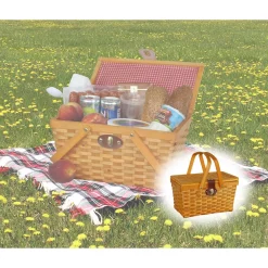 Food Storage Vintiquewise 12.5 In. X 7.5 In. X 7.5 In. Picnic Basket Gingham Lined With Folding Handles 14 Food Storage Vintiquewise 12.5 In. X 7.5 In. X 7.5 In. Picnic Basket Gingham Lined With Folding Handles -Honey Can Do Shop vintiquewise insulated food carriers qi003081 1f 1000