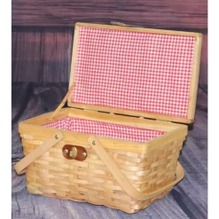 Food Storage Vintiquewise 12.5 In. X 7.5 In. X 7.5 In. Picnic Basket Gingham Lined With Folding Handles 15 Food Storage Vintiquewise 12.5 In. X 7.5 In. X 7.5 In. Picnic Basket Gingham Lined With Folding Handles -Honey Can Do Shop vintiquewise insulated food carriers qi003081 44 1000