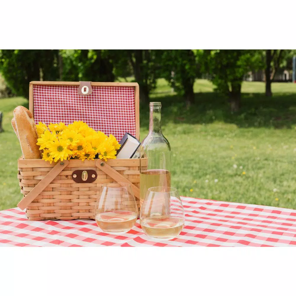 Food Storage Vintiquewise 12.5 In. X 7.5 In. X 7.5 In. Picnic Basket Gingham Lined With Folding Handles 6 Food Storage Vintiquewise 12.5 In. X 7.5 In. X 7.5 In. Picnic Basket Gingham Lined With Folding Handles - Image 4
