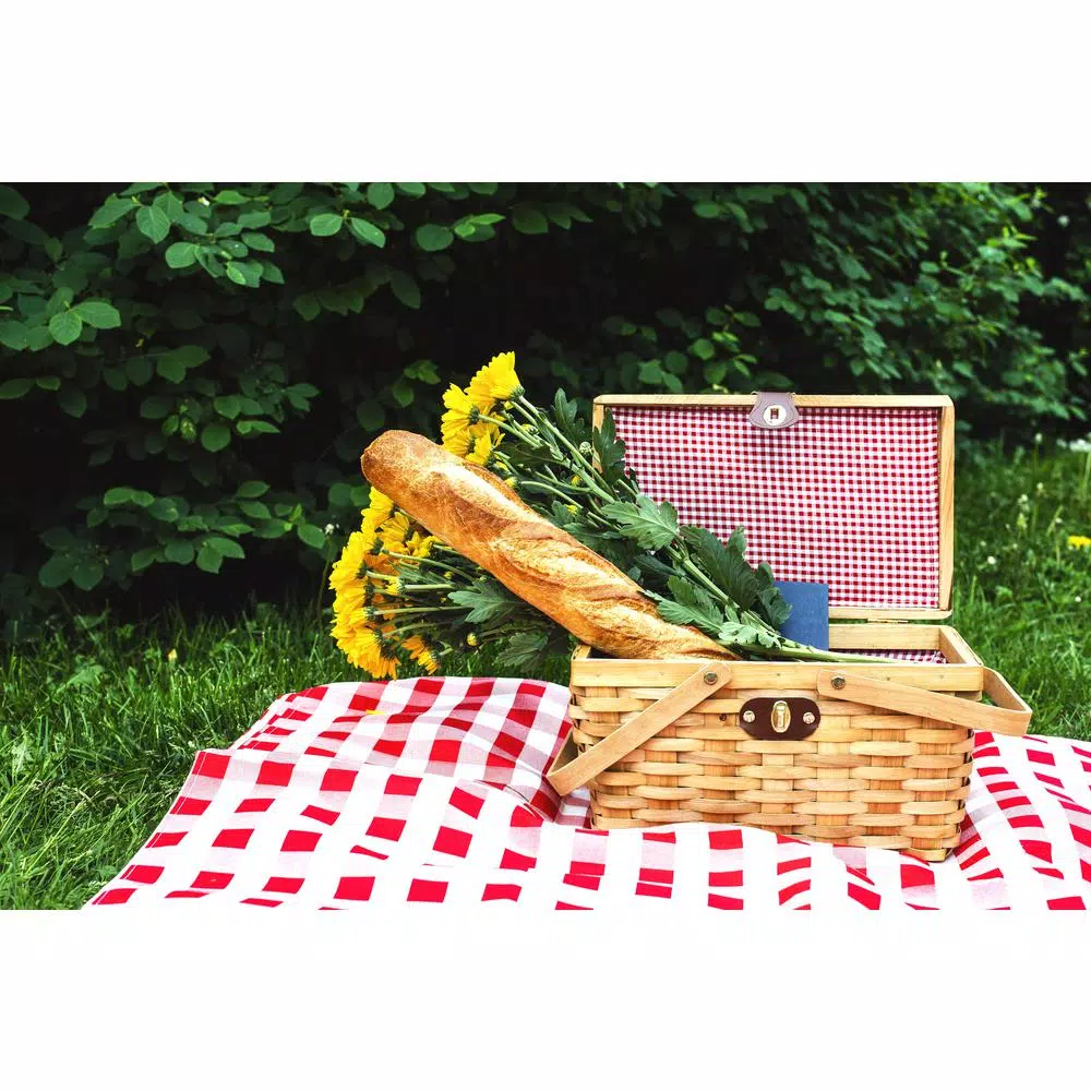 Food Storage Vintiquewise 12.5 In. X 7.5 In. X 7.5 In. Picnic Basket Gingham Lined With Folding Handles 3 Food Storage Vintiquewise 12.5 In. X 7.5 In. X 7.5 In. Picnic Basket Gingham Lined With Folding Handles
