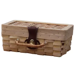 Food Storage Vintiquewise 10.2 In. W X 6 In. D X 4 In. H Woodchip Small Picnic Basket, Child’s Private Picnic Basket