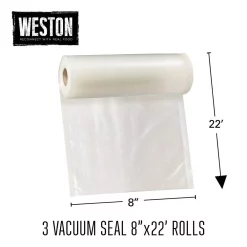 Food Storage Weston 8 In. X 22 Ft. Vacuum Sealer Bag Rolls (3 Pack) -Honey Can Do Shop weston food storage bags 30 0201 w 76 1000