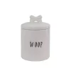 Food Storage 3R Studios “Woof” Jar With Bone Shaped Handle On Lid 1 Food Storage 3R Studios “Woof” Jar With Bone Shaped Handle On Lid -Honey Can Do Shop white 3r studios kitchen canisters da5576 64 1000
