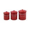 Food Storage 3R Studios Flour, Sugar And Coffee Red Tin Containers With Lids (Set Of 3 Sizes) -Honey Can Do Shop white 3r studios kitchen canisters df0171 64 1000