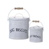 Food Storage 3R Studios White Enameled Pet Treat Containers (Set Of 2 Sizes) 1 Food Storage 3R Studios White Enameled Pet Treat Containers (Set Of 2 Sizes) -Honey Can Do Shop white 3r studios kitchen canisters hd2149 64 1000