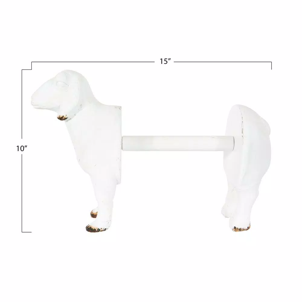 Countertop Storage 3R Studios Freestanding White Sheep Shaped Paper Towel Holder 4 Countertop Storage 3R Studios Freestanding White Sheep Shaped Paper Towel Holder - Image 2