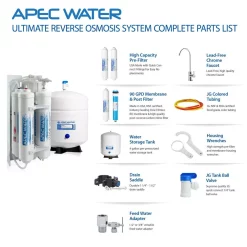 Water Filtration Systems APEC Water Systems Ultimate Compact 4-Stage Under-Sink Reverse Osmosis Drinking Water Filtration System -Honey Can Do Shop white apec water systems reverse osmosis systems ro quick90 44 1000