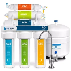 Water Filtration Systems Express Water Express Water Reverse Osmosis Deionization 6 Stage Water Filtration System – With Faucet And Tank – 100 GPD