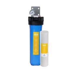 Water Filtration Systems Express Water 1-Stage Whole House Water Filtration System – Sediment Filter – Includes Pressure Gauge, Easy Release, 1 In. Connections