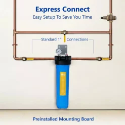 Water Filtration Systems Express Water 1-Stage Whole House Water Filtration System – Sediment Filter – Includes Pressure Gauge, Easy Release, 1 In. Connections -Honey Can Do Shop white express water whole house water filters wh100ss a0 1000