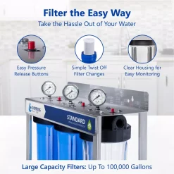 Water Filtration Systems Express Water Express Water 3 Stage Whole House Water Filtration System – SED, Charcoal, Carbon – Includes Pressure Gauges And More 12 Water Filtration Systems Express Water Express Water 3 Stage Whole House Water Filtration System – SED, Charcoal, Carbon – Includes Pressure Gauges And More -Honey Can Do Shop white express water whole house water filters wh300scgs 40 1000
