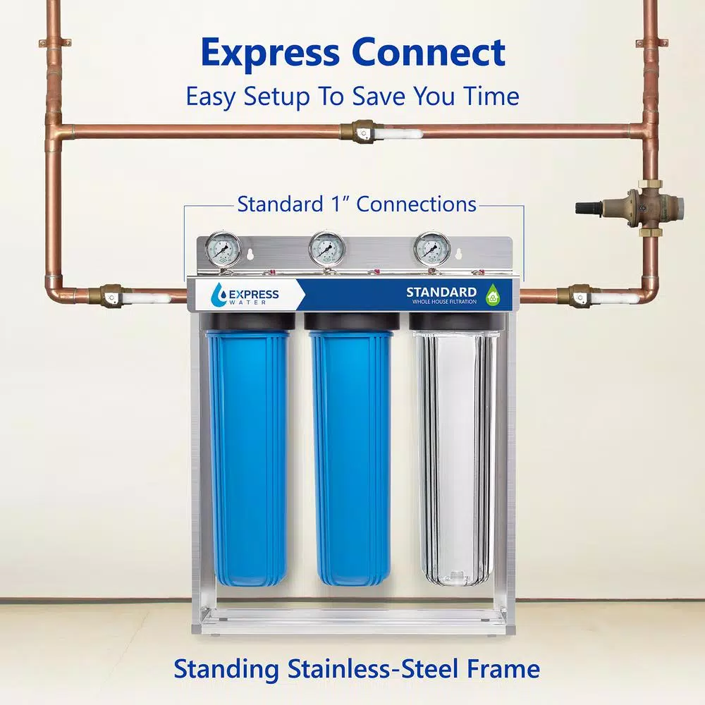 Water Filtration Systems Express Water Express Water 3 Stage Whole House Water Filtration System – SED, Charcoal, Carbon – Includes Pressure Gauges And More 6 Water Filtration Systems Express Water Express Water 3 Stage Whole House Water Filtration System – SED, Charcoal, Carbon – Includes Pressure Gauges And More - Image 4