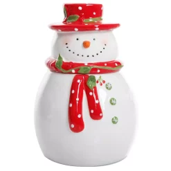 Food Storage Gibson Home Jolly Plenitude Snowman Stoneware Cookie Jar