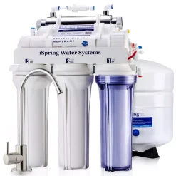 Water Filtration Systems ISPRING RCC7U 6-Stage With UV Water Filter 75GPD Under Sink Reverse Osmosis Drinking Water Filtration System